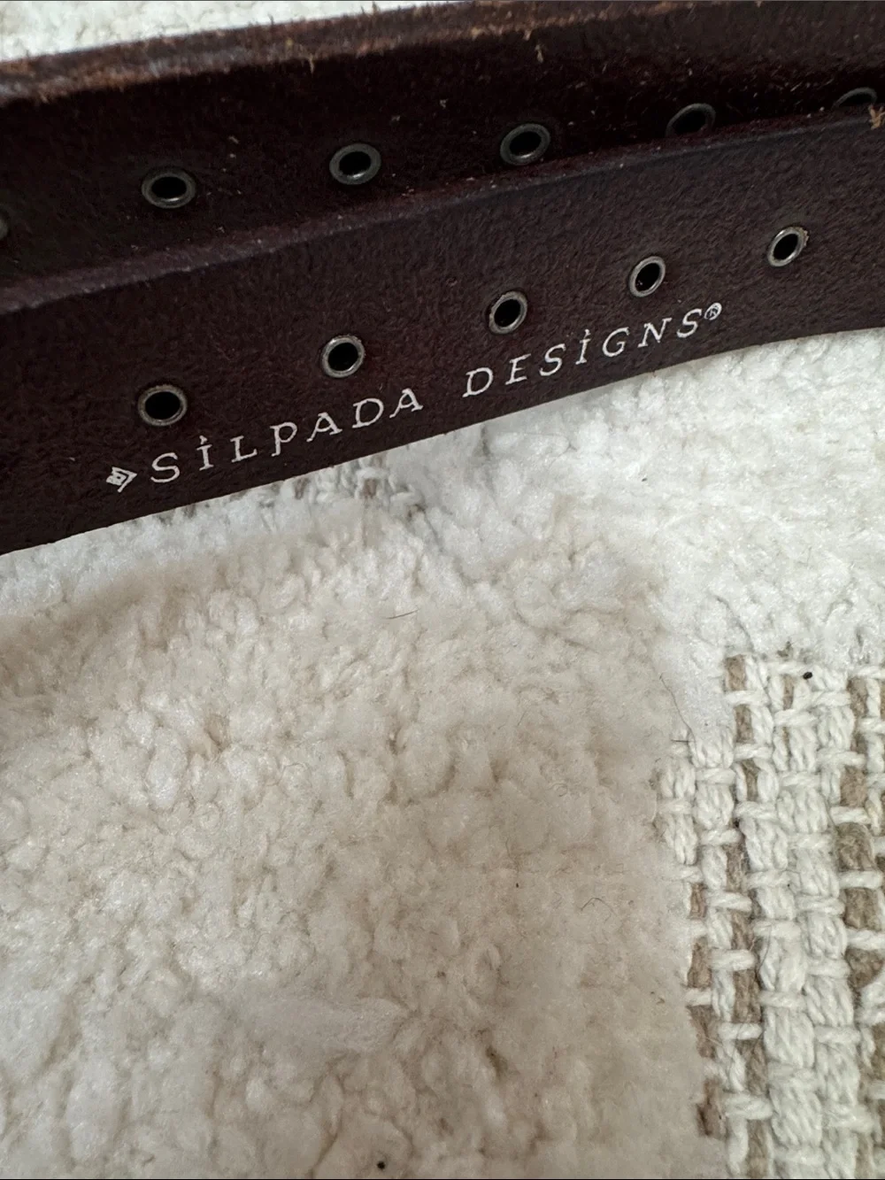 Silpada Designs Genuine Leather Double Wrap Studded Belt Brown 77” size large